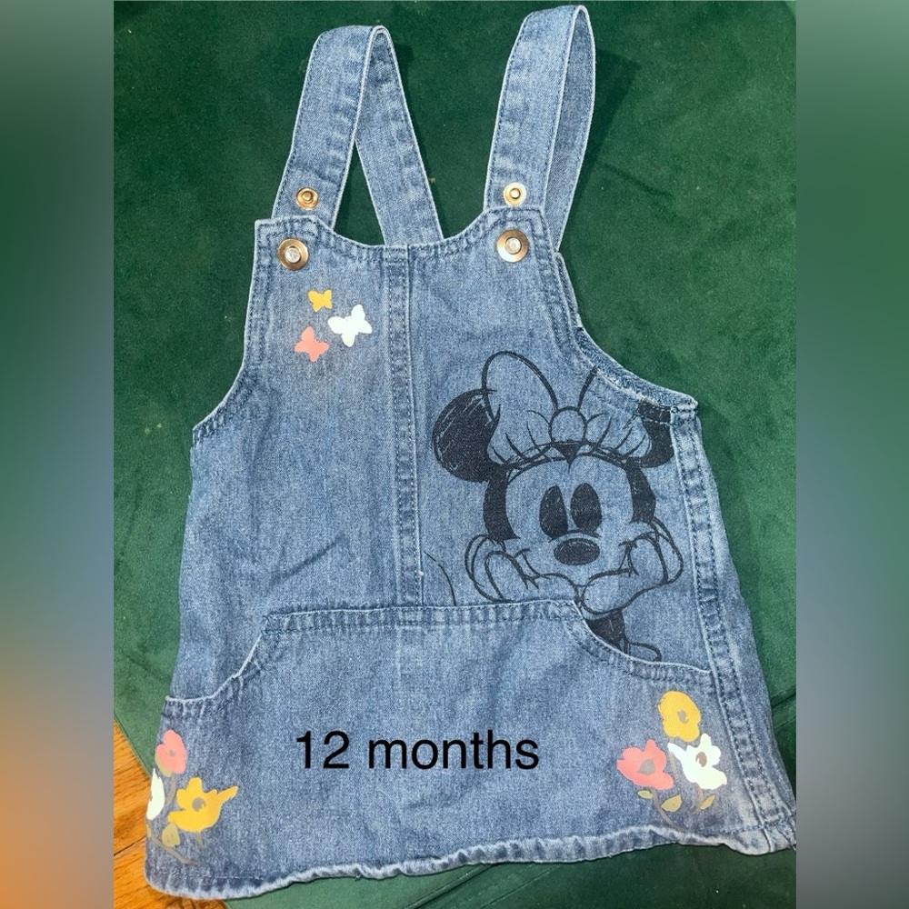 Disney Minnie Mouse Denim Overalls - Blue